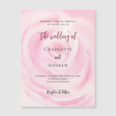 Hochzeitsfeier in sanft rosa Rose Magneteinladung (Vorderseite)