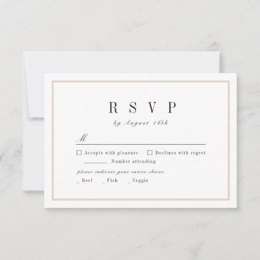 Hochzeitsfeier in Schwarz-Weiß RSVP Karte (Vorderseite)