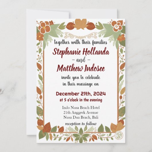 Hochzeitsfeier ist der Triumph von Liebe und Freud Einladung (Vorderseite)