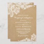 Hochzeitsfeier Klasse florale Lace Kraft Einladung (Vorne/Hinten)