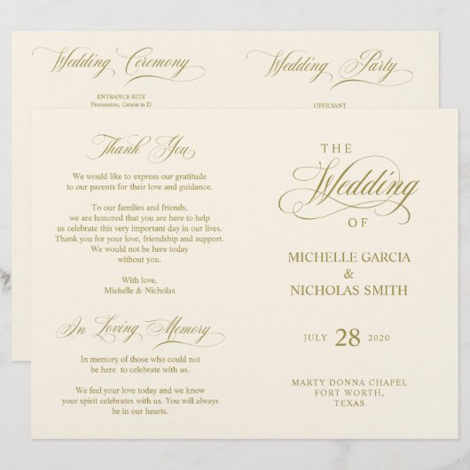 Hochzeitsfeier Klassisches Elegance (Vorne/Hinten)