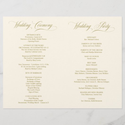 Hochzeitsfeier Klassisches Elegance (Rückseite)