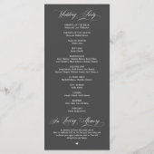 Hochzeitsfeier, Klassisches Elegance Dunkelgrau Programm (Rückseite)