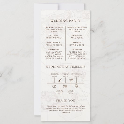 Hochzeitsfeier Kreuzfahrt Hochzeit in Urlaubsort (Rückseite)