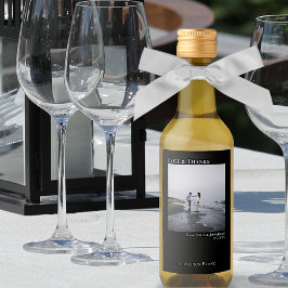 Hochzeitsfeier Liebe & Dank Modernes Black Foto Mi Weinetikett