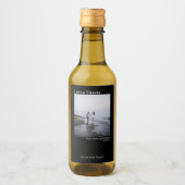 Hochzeitsfeier Liebe & Dank Modernes Black Foto Mi Weinetikett (Vorderseite)