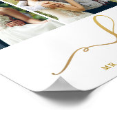 Hochzeitsfeier Liebe Elegantes Gold Script 3 Foto Poster (Ecke)