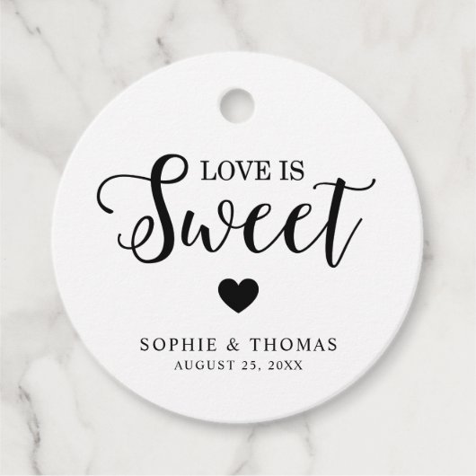 Hochzeitsfeier Liebe ist süße Runde Geschenkanhänger (Vorderseite)