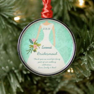 Hochzeitsfeier liebt 'Minze Damask' Hochzeit Silbernes Ornament