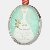 Hochzeitsfeier liebt 'Minze Damask' Hochzeit Silbernes Ornament (Links)