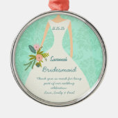 Hochzeitsfeier liebt 'Minze Damask' Hochzeit Silbernes Ornament (Vorne)