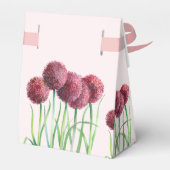 Hochzeitsfeier Lila Rosa Allium Floral Wasserfarbe Geschenkschachtel (Rückseite)