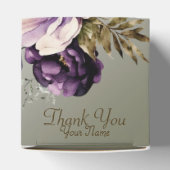 Hochzeitsfeier Lila Rosa Blume Goldene Eleganz Geschenkschachtel (Oben)