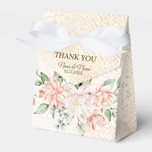 Hochzeitsfeier Lila Rosa Blume Goldene Eleganz Geschenkschachtel (Vorderseite)