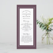 Hochzeitsfeier Luxus Lila Programm (Stehend Vorderseite)