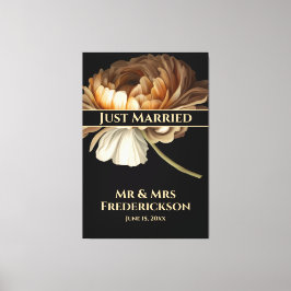 Hochzeitsfeier Malt Blume nur verheiratet Leinwanddruck