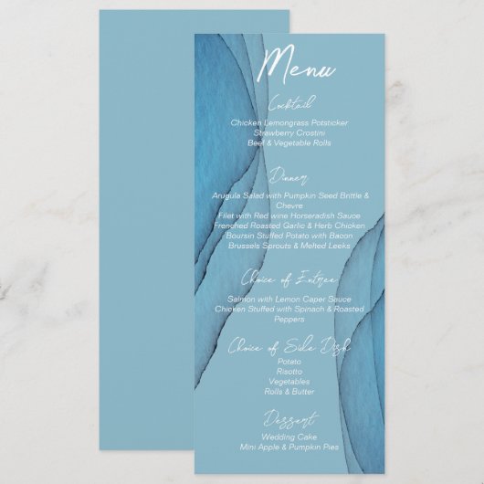 Hochzeitsfeier Menükarte (Vorne/Hinten)