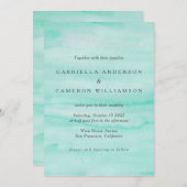 Hochzeitsfeier mit Abstraktem Meereswasser mit Min Einladung (Vorne/Hinten)