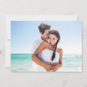 Hochzeitsfeier mit Aquamarinem Marmor-Foto Einladung (Rückseite)