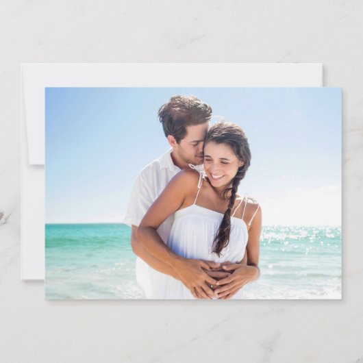 Hochzeitsfeier mit Aquamarinem Marmor-Foto Einladung (Rückseite)