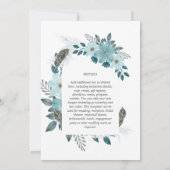 Hochzeitsfeier mit Aquamarinem Sea Glass Einladung (Rückseite)