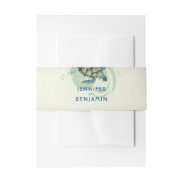 Hochzeitsfeier mit aquamarinem und blauem Meer Einladungsbanderole