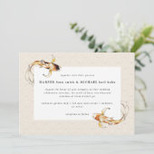 Hochzeitsfeier mit Aquarell koi Einladung (Stehend Vorderseite)