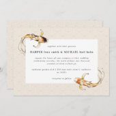 Hochzeitsfeier mit Aquarell koi Einladung (Vorne/Hinten)