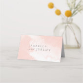 Hochzeitsfeier mit Aquarellblau Platzkarte (Rückseite)