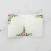 Hochzeitsfeier mit Aquarellblumen Dankeskarte (Innenseite)