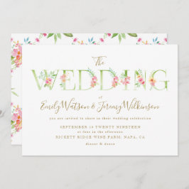 Hochzeitsfeier mit Aquarellblumen Einladung