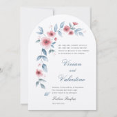 Hochzeitsfeier mit Aquarellblumen Einladung (Vorderseite)