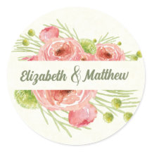 Hochzeitsfeier mit Aquarellblumen