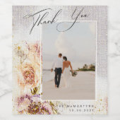 Hochzeitsfeier mit Aquarellfarbe Leinwand Weinetikett (Einzelnes Label)