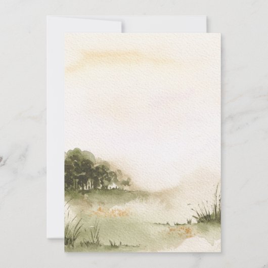 Hochzeitsfeier mit Aquarellgarten Save The Date (Rückseite)