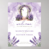 Hochzeitsfeier mit Aquarelllavender Garden Poster (Vorne)