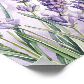 Hochzeitsfeier mit Aquarelllavender Garden Poster (Ecke)