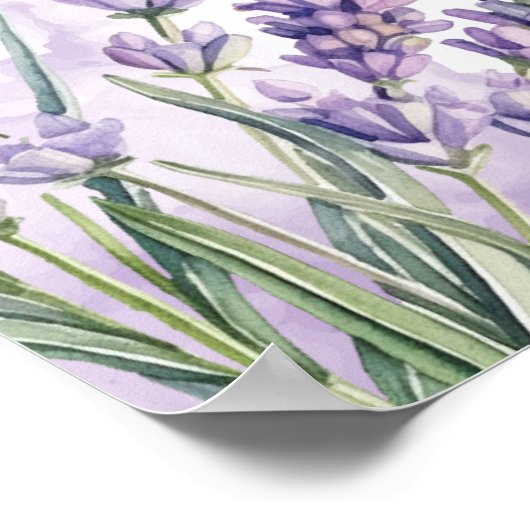 Hochzeitsfeier mit Aquarelllavender Garden Poster (Ecke)