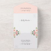 Hochzeitsfeier mit blauem Blütenblättern All In One Einladung (Außenbereich)