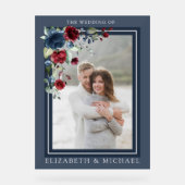 Hochzeitsfeier mit blauem Burgund-Foto Acrylschild (Vorderseite)