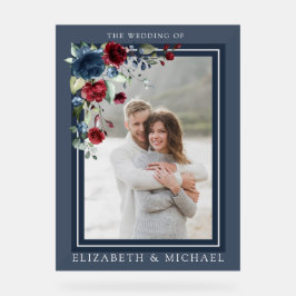 Hochzeitsfeier mit blauem Burgund-Foto Acrylschild