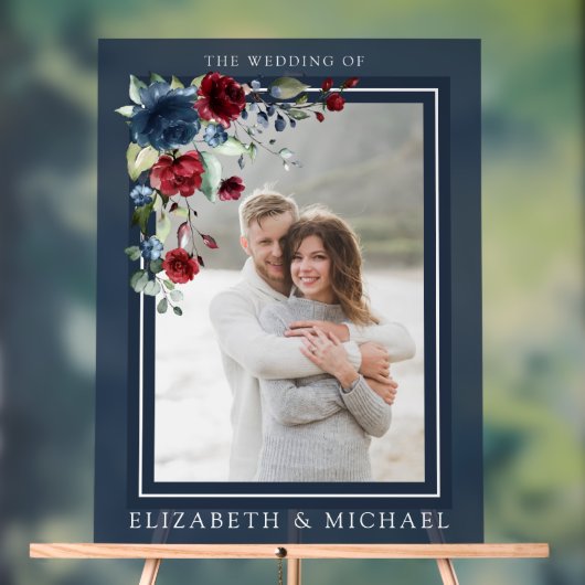 Hochzeitsfeier mit blauem Burgund-Foto Acrylschild (Neutral)