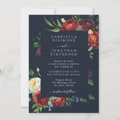 Hochzeitsfeier mit blauem Elegant Einladung (Vorderseite)