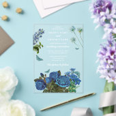 Hochzeitsfeier mit blauem Flor Acryleinladungen (In Situ (Hochzeit))