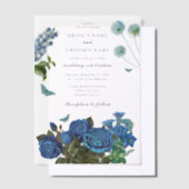 Hochzeitsfeier mit blauem Flor Pergament Einladungen (Versetzt)