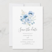 Hochzeitsfeier mit blauem Flor Save The Date (Vorderseite)