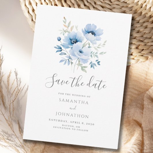 Hochzeitsfeier mit blauem Flor Save The Date