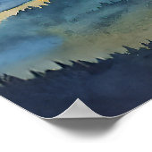 Hochzeitsfeier mit blauem Gold Foil Poster (Ecke)