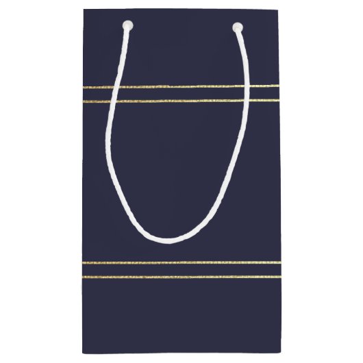 Hochzeitsfeier mit blauem Gold Kleine Geschenktüte (Rückseite)