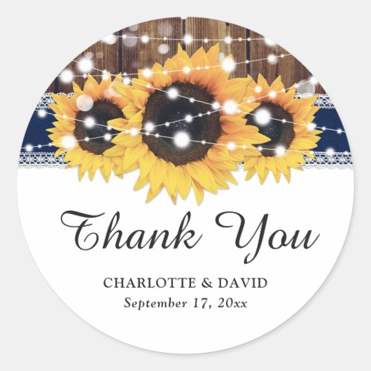 Hochzeitsfeier mit blauem Holz Runder Aufkleber (Vorderseite)